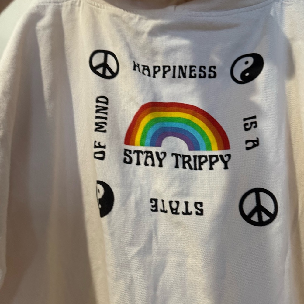 Slowtide Cream Unisex Stay Trippy Terry Beach Changing Poncho Dress - Picture 3 of 12
